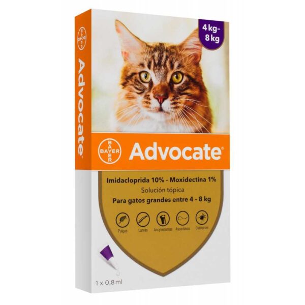 Advocate antiparasitario interno y externo para Gatos de 4 A 8 Kg