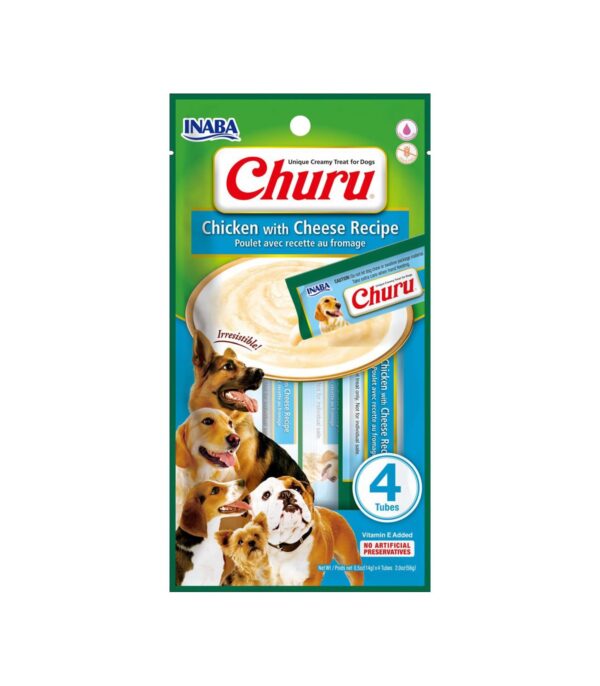 Inaba | Churu® for Dog Pollo con queso 4 tubos
