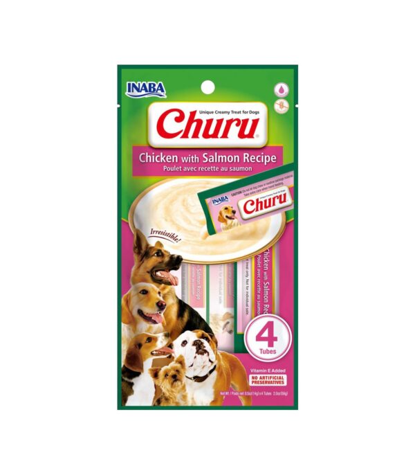 Inaba | Churu® for Dog Pollo con Salmon 4 tubos