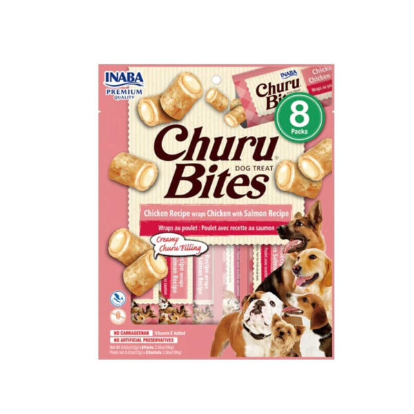 Inaba - Churu Bites Pollo con Salmón para perros 8 tubos