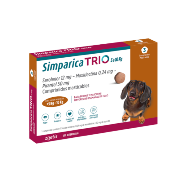 Simparica Trio - 5,1 a 10 kilos 3 comprimidos