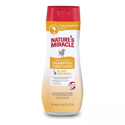 NATURES MIRACLE Shampoo y Acondionador Miel Odor Control 473 ml