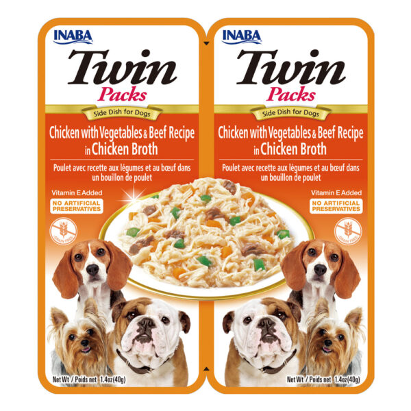 Inaba - Dog Twin Packs de pollo con vegetales ( beef) en caldo de pollo