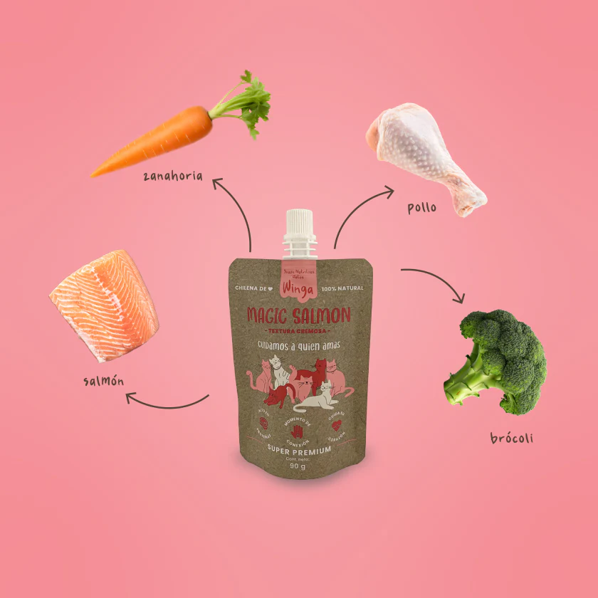 Winga Magic Salmon Gatos 90 gr - Imagen 2