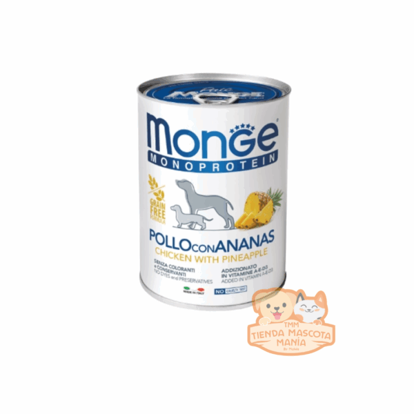 Monge dog Pate Pollo con piña 400 gr
