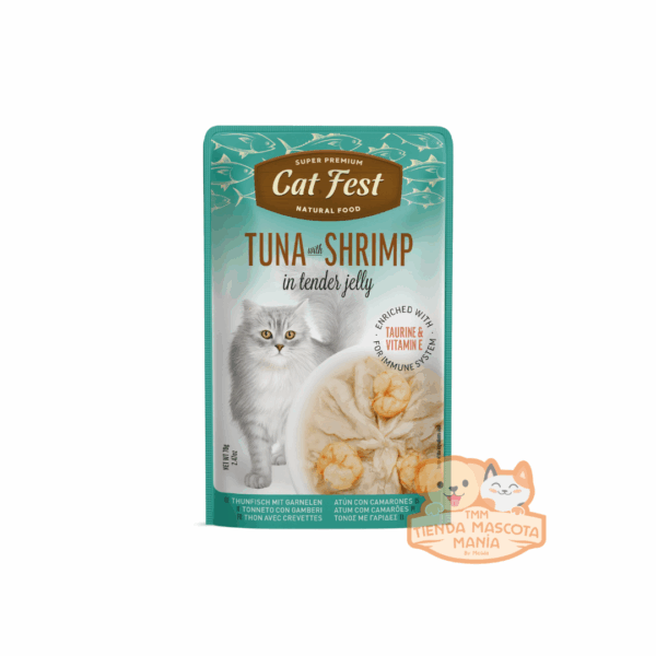 Catfest pouch tuna with Shrimp 70 gr