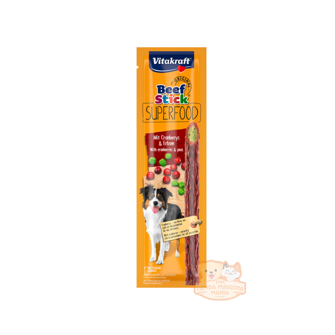 VITAKRAFT BEEF STICK SUPERFOOD ARANDANOS ROJOS Y ARVEJAS